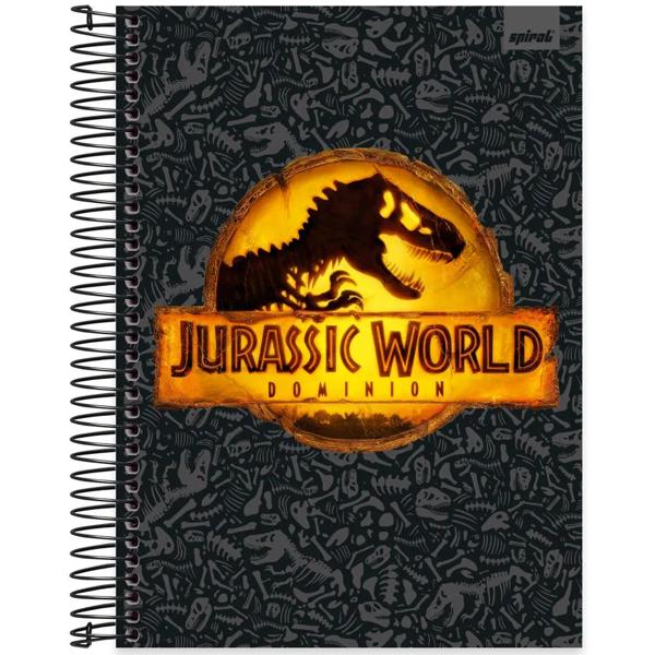 Caderno universitário capa dura, 10x1, 160 folhas, Jurassic World, 2372405, Spiral Jw - PT 1 UN