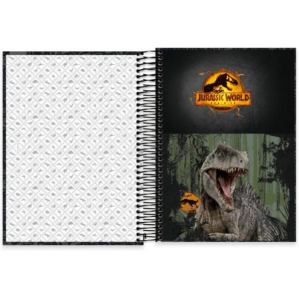 Caderno universitário capa dura, 10x1, 160 folhas, Jurassic World, 2372405, Spiral Jw - PT 1 UN