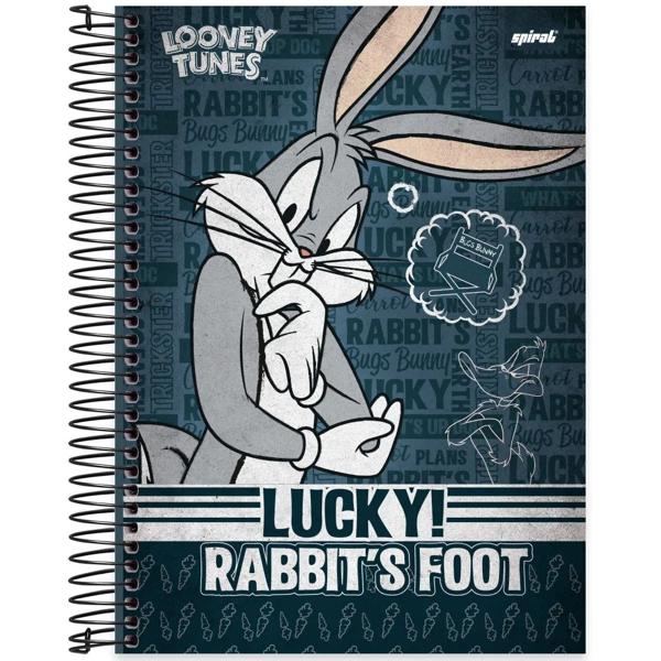 Caderno universitário capa dura, 10x1, 160 folhas, Looney Tunes, 2332966, Spiral Lt - PT 1 UN