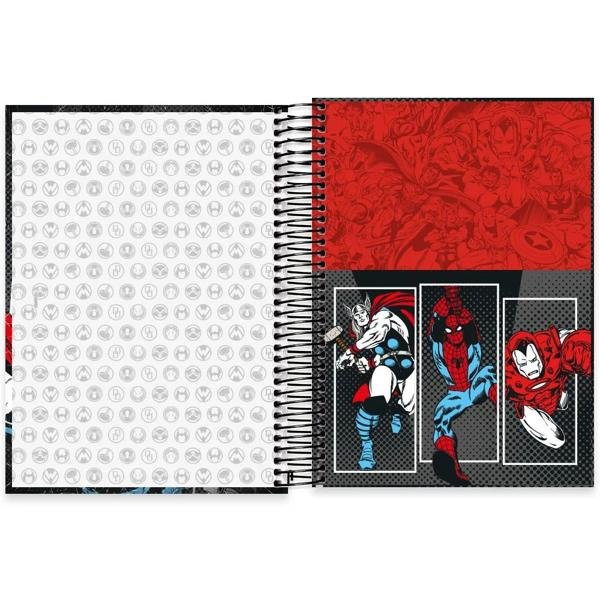 Caderno universitário capa dura, 10x1, 160 folhas, Marvel Comics, 2332997, Spiral Mv - PT 1 UN