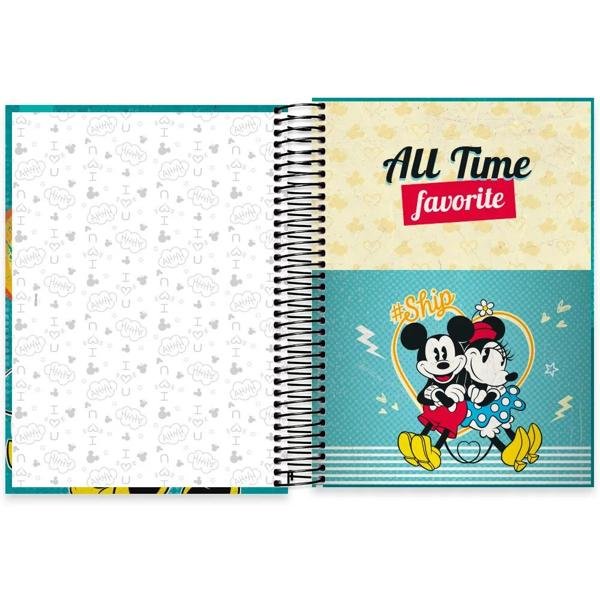Caderno Universitário Capa Dura, 10x1, 160 Folhas, Disney Mickey & Disney Minnie, 2333017, Spiral Dm - PT 1 UN
