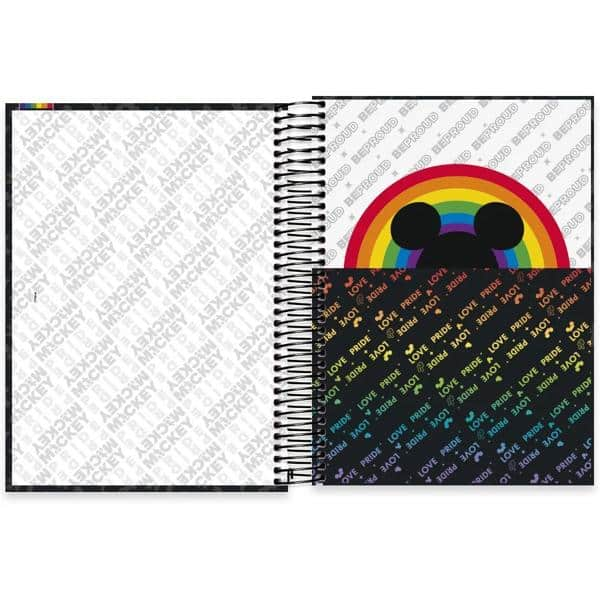 Caderno Universitário Capa Dura, 10x1, 160 Folhas, Disney Mickey Pride, 2333048, Spiral Mpr - PT 1 UN