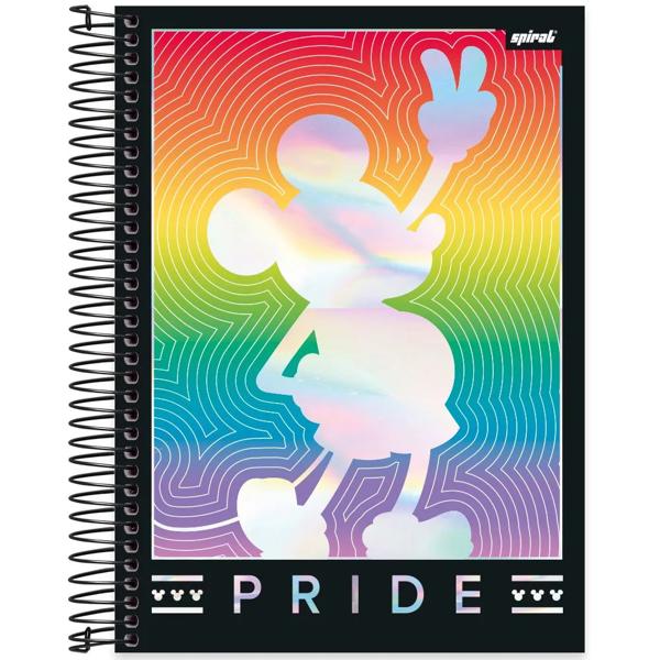 Caderno Universitário Capa Dura, 10x1, 160 Folhas, Disney Mickey Pride, 2333055, Spiral Mpr - PT 1 UN