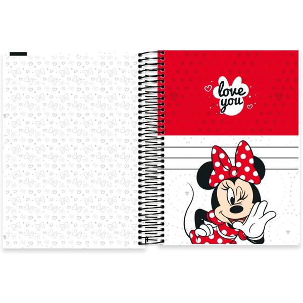 Caderno Universitário Capa Dura, 10x1, 160 Folhas, Disney Minnie Clássica, 2333079, Spiral Mn - PT 1 UN