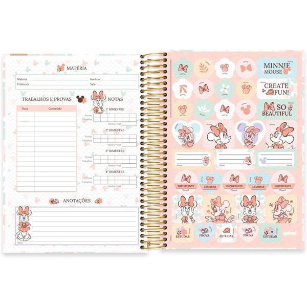 Caderno Universitário Capa Dura, 10x1, 160 Folhas, Disney Minnie Style, 2333086, Spiral Mis - PT 1 UN