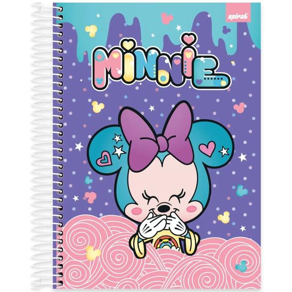 Caderno Universitário Capa Dura, 10x1, 160 Folhas, Disney Minnie Kawaii, 2333093, Spiral Mikw - PT 1 UN