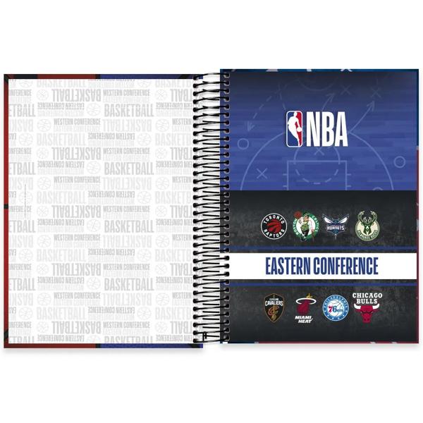 Caderno universitário capa dura, 10x1, 160 folhas, NBA, 2334953, Spiral Nba - PT 1 UN