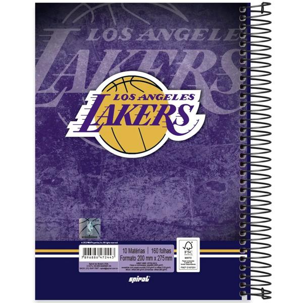 Caderno universitário capa dura, 10x1, 160 folhas, NBA, 2334953, Spiral Nba - PT 1 UN