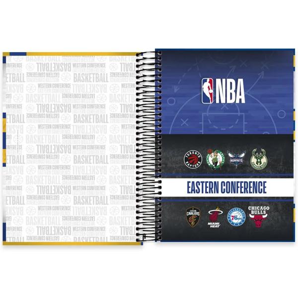 Caderno universitário capa dura, 10x1, 160 folhas, NBA, 2372450, Spiral Nba - PT 1 UN