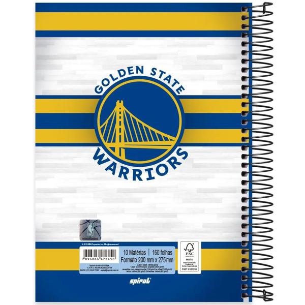 Caderno universitário capa dura, 10x1, 160 folhas, NBA, 2372450, Spiral Nba - PT 1 UN