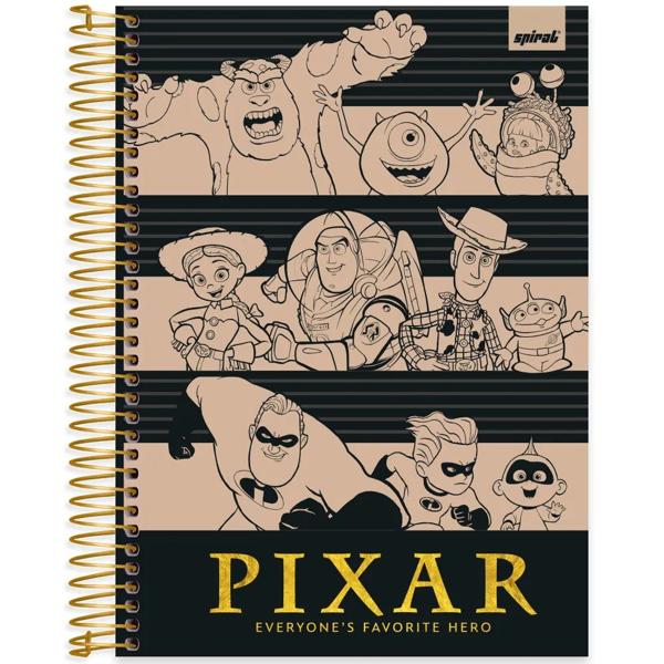 Caderno universitário capa dura, 10x1, 160 folhas, Pixar, 2333123, Spiral Px - PT 1 UN