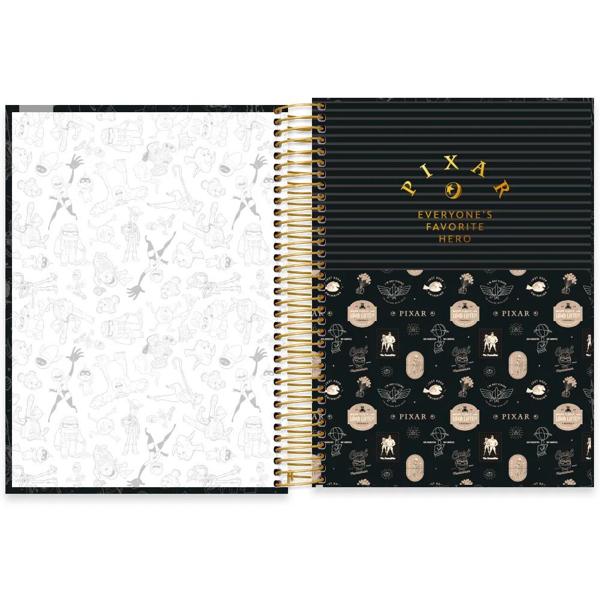 Caderno universitário capa dura, 10x1, 160 folhas, Pixar, 2372474, Spiral Px - PT 1 UN