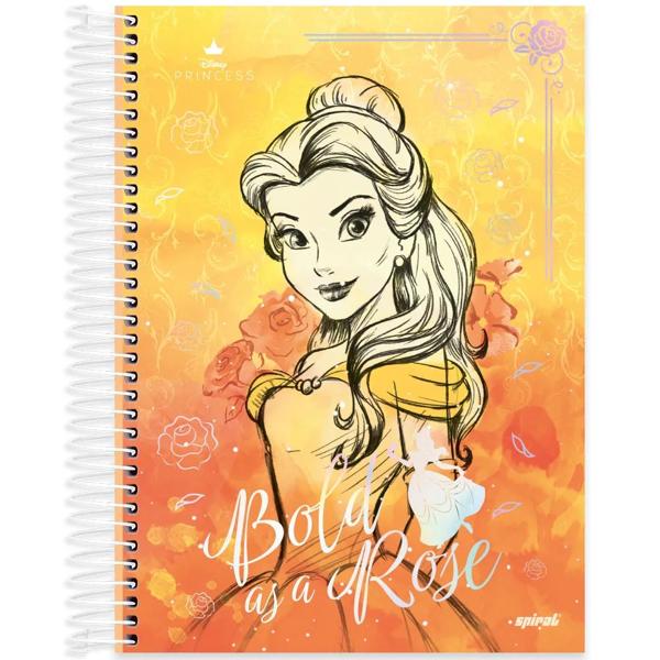 Caderno Universitário Capa Dura, 10x1, 160 Folhas, Disney Princesas, 2372481, Spiral Pn - PT 1 UN