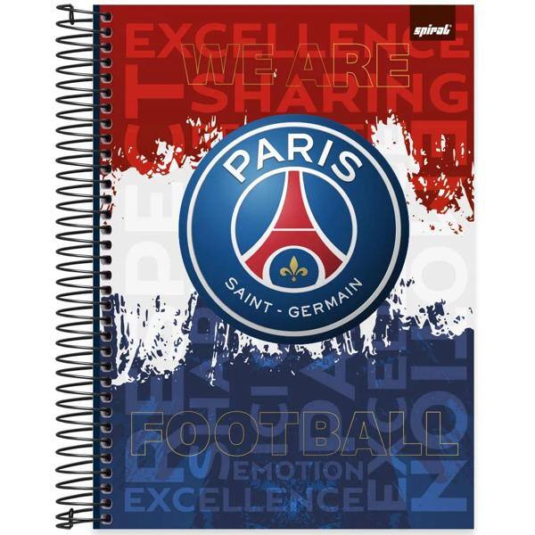 Caderno universitário capa dura, 10x1, 160 folhas, PSG, 2372535, Spiral Psg - PT 1 UN