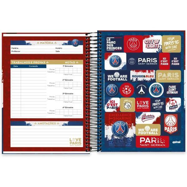 Caderno universitário capa dura, 10x1, 160 folhas, PSG, 2372535, Spiral Psg - PT 1 UN