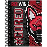 Caderno universitário capa dura, 10x1, 160 folhas, Red Canids, 2333147, Spiral Red - PT 1 UN