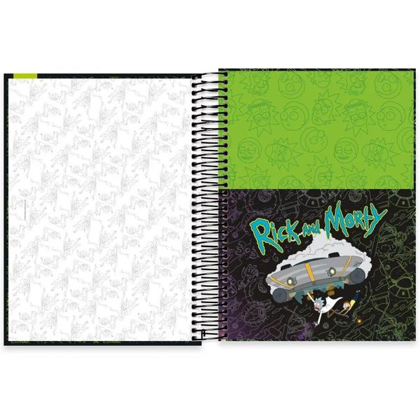 Caderno universitário capa dura, 10x1, 160 folhas, Rick & Morty, 2333154, Spiral Rem - PT 1 UN