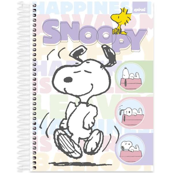 Caderno universitário capa dura, 10x1, 160 folhas, Snoopy, 2372566, Spiral Sno - PT 1 UN