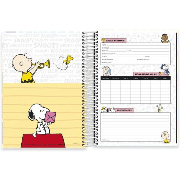 Caderno universitário capa dura, 10x1, 160 folhas, Snoopy, 2372566, Spiral Sno - PT 1 UN