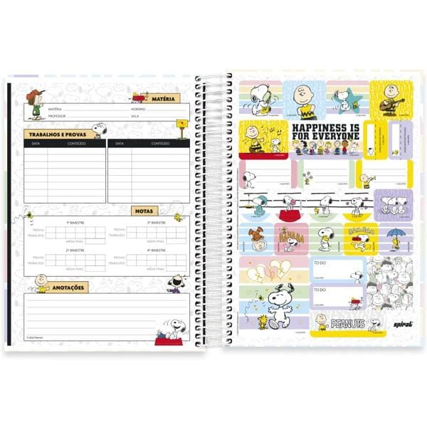 Caderno universitário capa dura, 10x1, 160 folhas, Snoopy, 2372566, Spiral Sno - PT 1 UN