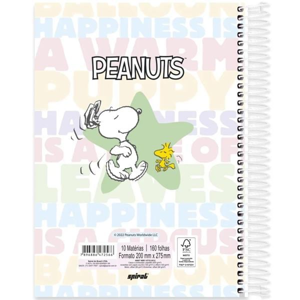 Caderno universitário capa dura, 10x1, 160 folhas, Snoopy, 2372566, Spiral Sno - PT 1 UN