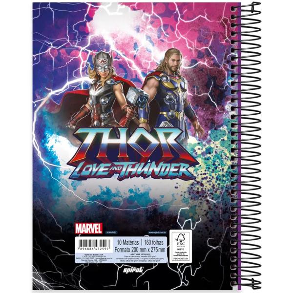 Caderno universitário capa dura, 10x1, 160 folhas, Thor, 2372597, Spiral Thr- PT 1 UN