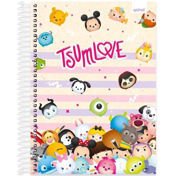 Caderno universitário capa dura, 10x1, 160 folhas, Tsum Tsum, 2333222, Spiral Tsum - PT 1 UN