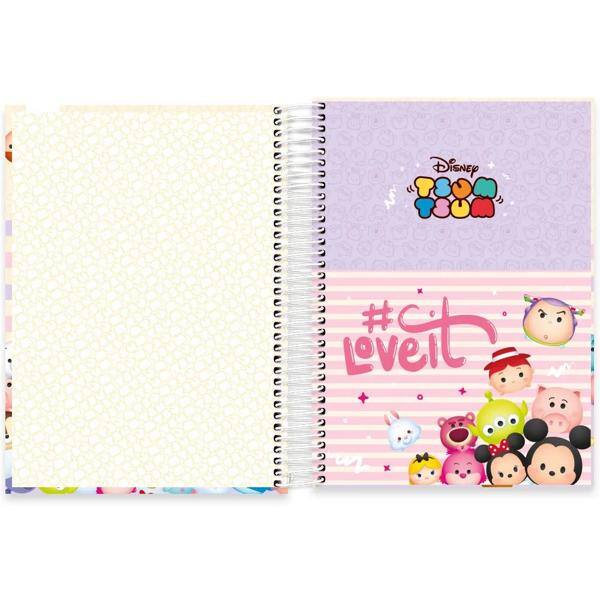 Caderno universitário capa dura, 10x1, 160 folhas, Tsum Tsum, 2333222, Spiral Tsum - PT 1 UN