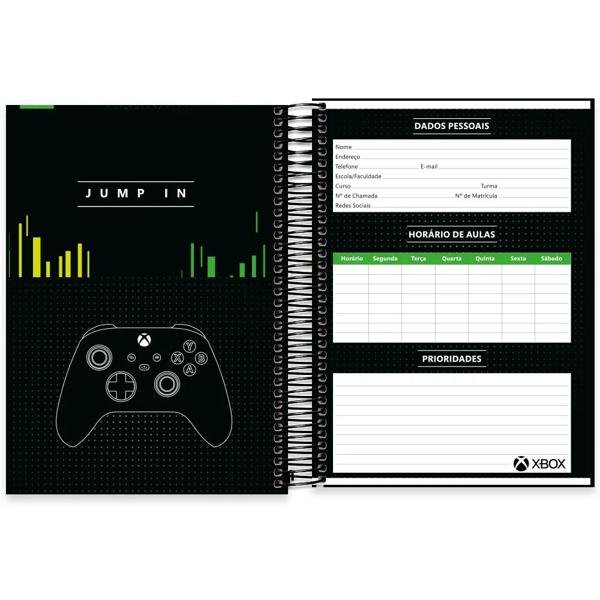 Caderno universitário capa dura, 10x1, 160 folhas, Xbox, 2372627, Spiral Xbox - PT 1 UN