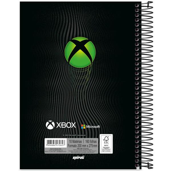 Caderno universitário capa dura, 10x1, 160 folhas, Xbox, 2372627, Spiral Xbox - PT 1 UN