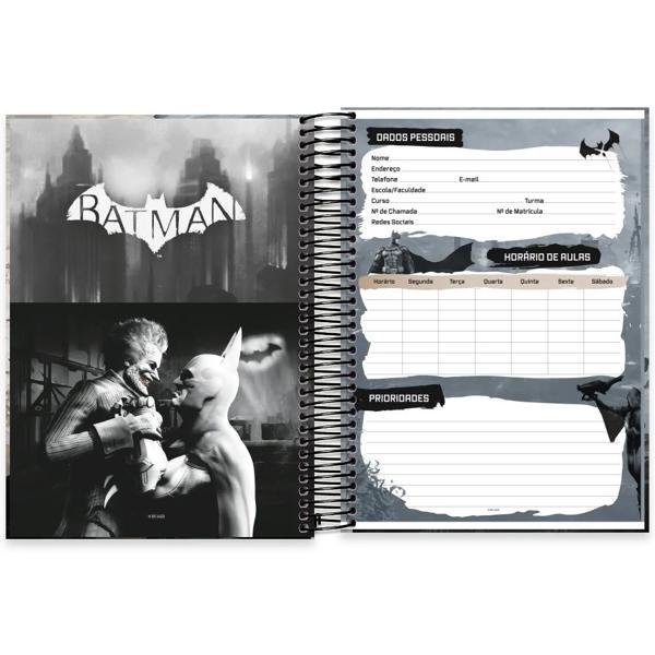 Caderno universitário capa dura, 15x1, 240 folhas, Batman Game, 2372689, Spiral Btg - PT 1 UN