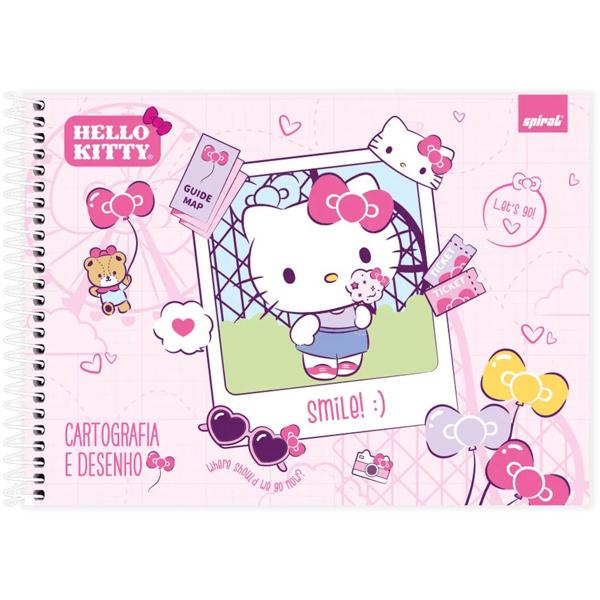 Caderno cartografia e desenho capa dura 48 folhas Hello KItty, Spiral, 2373303 - PT 1 UN