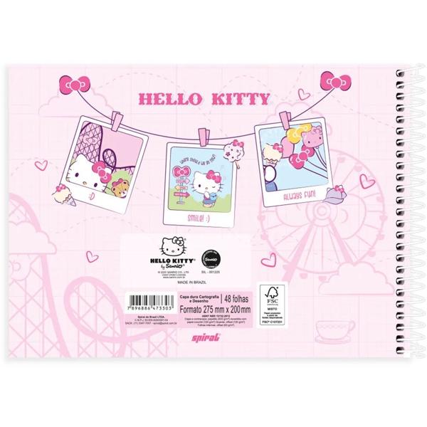 Caderno cartografia e desenho capa dura 48 folhas Hello KItty, Spiral, 2373303 - PT 1 UN