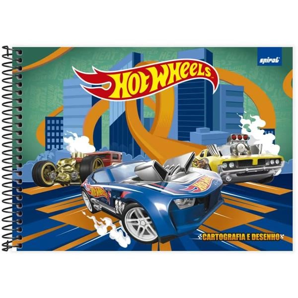 Caderno cartografia e desenho capa dura 48 folhas Hot Wheels, Spiral, 2373310 - PT 1 UN