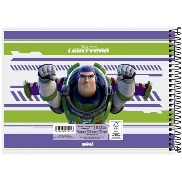 Caderno cartografia e desenho capa dura 48 folhas Disney Lightyear, Spiral, 2334113 - PT 1 UN