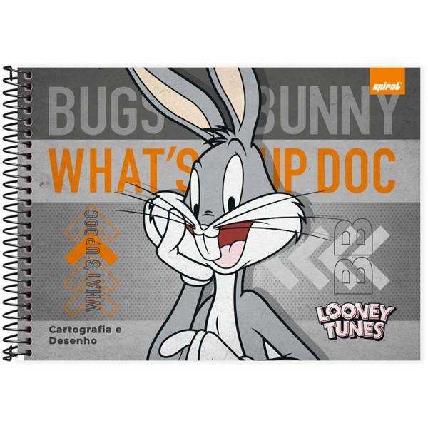 Caderno cartografia e desenho capa dura 48 folhas Looney Tunes Pernalonga, Spiral, 2373334- PT 1 UN