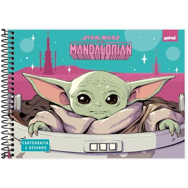 Caderno cartografia e desenho capa dura 48 folhas Star War The Mandalorian, Spiral,2334212 - PT 1 UN