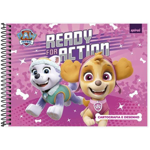 Caderno cartografia e desenho capa dura 48 folhas Patrulha Canina Paw Patrol, Spiral,2373495 - PT 1 UN