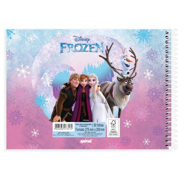 Caderno cartografia e desenho capa dura 80 folhas Disney Frozen, Spiral, 2373570 - PT 1 UN