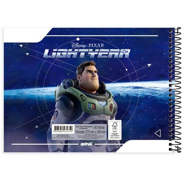 Caderno cartografia e desenho capa dura 80 folhas Disney Lightyear, Spiral, 2334359 - PT 1 UN