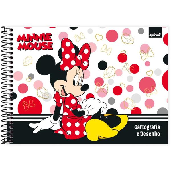 Caderno cartografia e desenho capa dura 80 folhas Disney Minnie Clássica, Spiral, 2374348- PT 1 UN