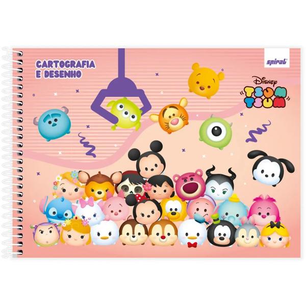 Caderno cartografia e desenho capa dura 80 folhas Disney Tsum Tsum, Spiral, 2334465- PT 1 UN