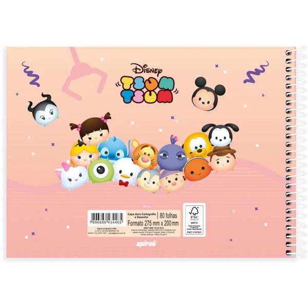 Caderno cartografia e desenho capa dura 80 folhas Disney Tsum Tsum, Spiral, 2334465- PT 1 UN