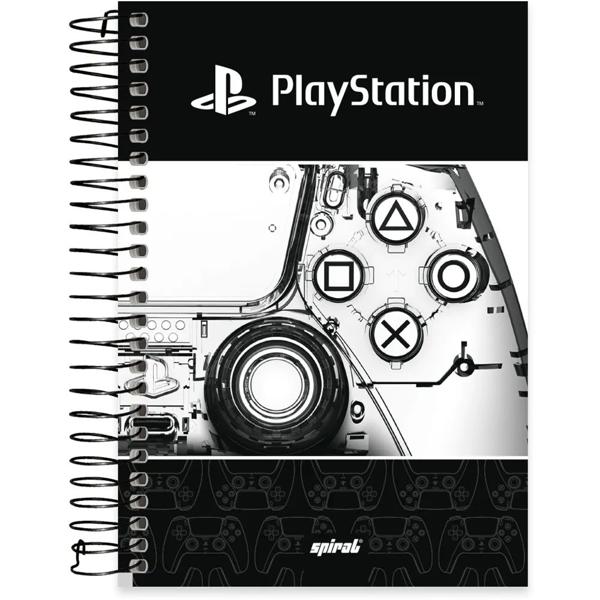 Caderno 1/4 capa dura espiral 160 folhas Playstation, Spiral, 2369481 - PT 1 UN