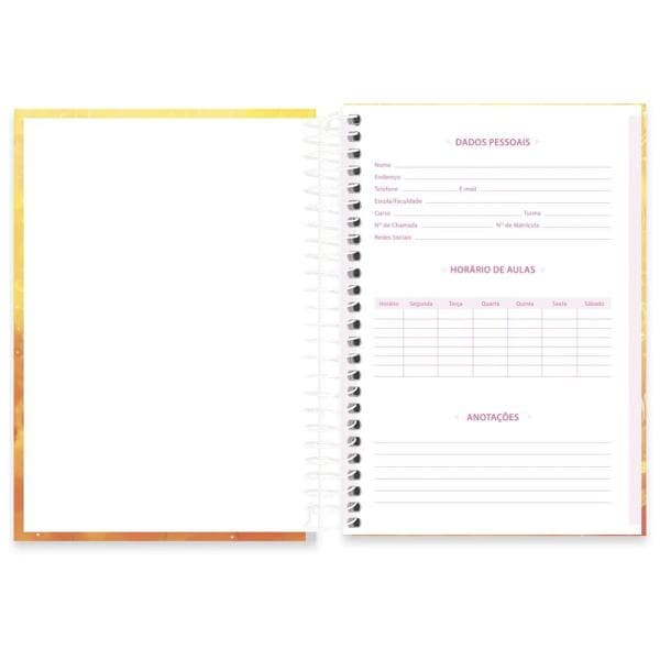 Caderno 1/4 capa dura espiral 160 folhas Disney Princesas Bela, Spiral, 2373945- PT 1 UN