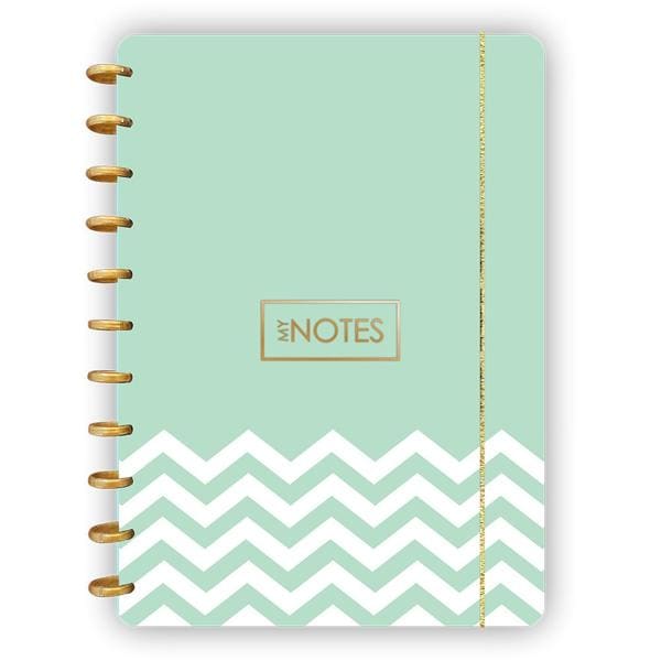 Caderno de disco com 80 folhas G, 210 x 290mm, Verde, Zig zag, 3264, Abyara - PT 1 UN