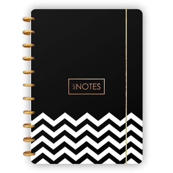 Caderno de disco com 80 folhas G, 210 x 290mm, Preto, Zig zag, 3202, Abyara - PT 1 UN