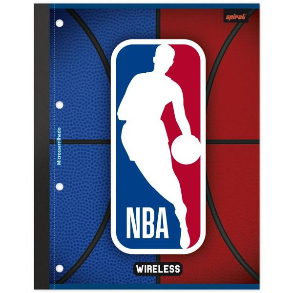 Caderno universitário wireless com folhas coladas, 1x1, 80 folhas, NBA, 2374157, Spiral Nba - PT 1 UN