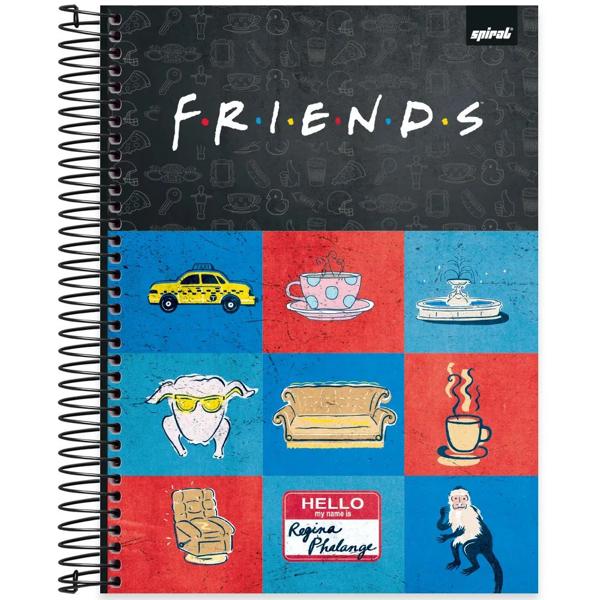 Caderno universitário capa dura, 20x1, 320 folhas, Friends, 2333529, Spiral Frd - PT 1 UN