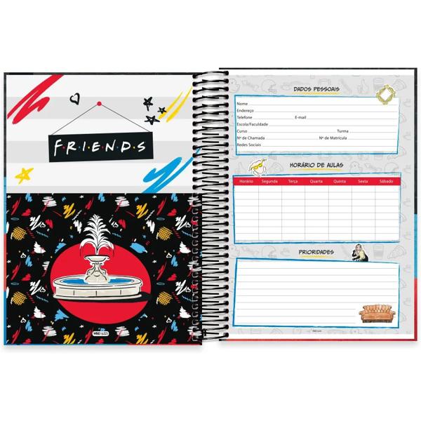 Caderno universitário capa dura, 20x1, 320 folhas, Friends, 2333529, Spiral Frd - PT 1 UN